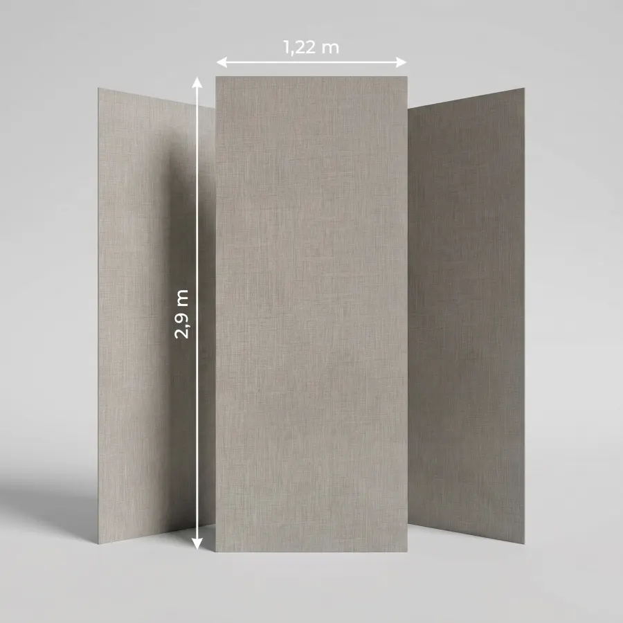 Panneau mural PVC lin taupe effet textile en gros