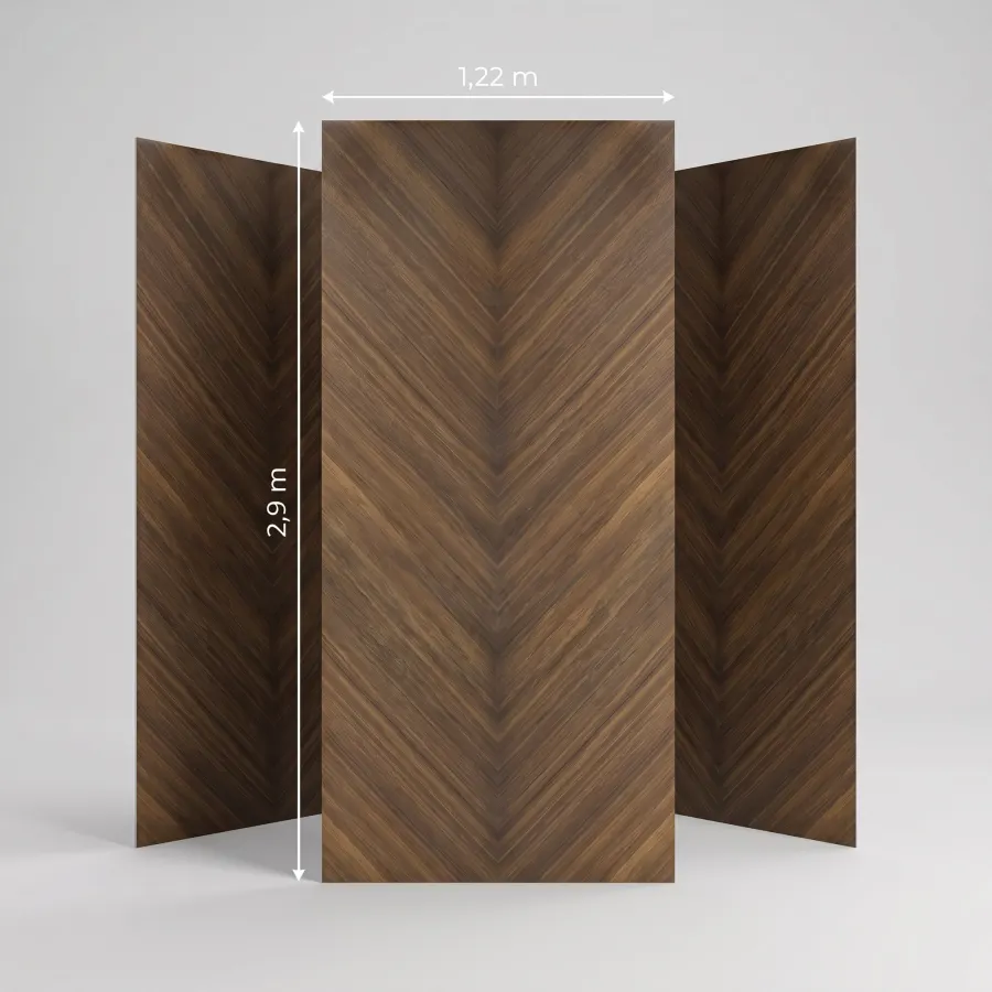 Panneau mural PVC chevron noyer miel en gros