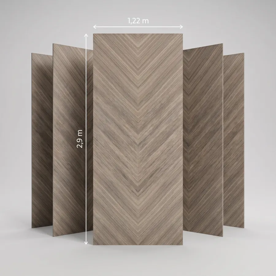 Panneau mural PVC chevron chêne gris en gros
