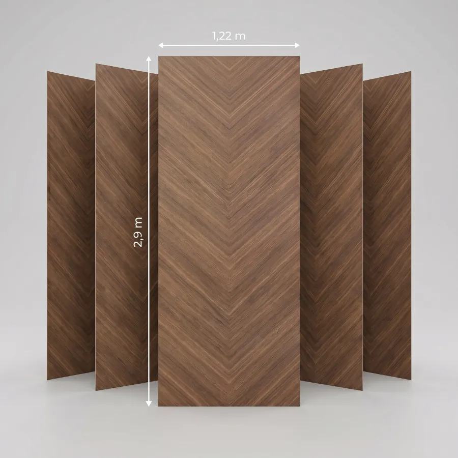 Panneau mural PVC chevron noyer foncé en gros