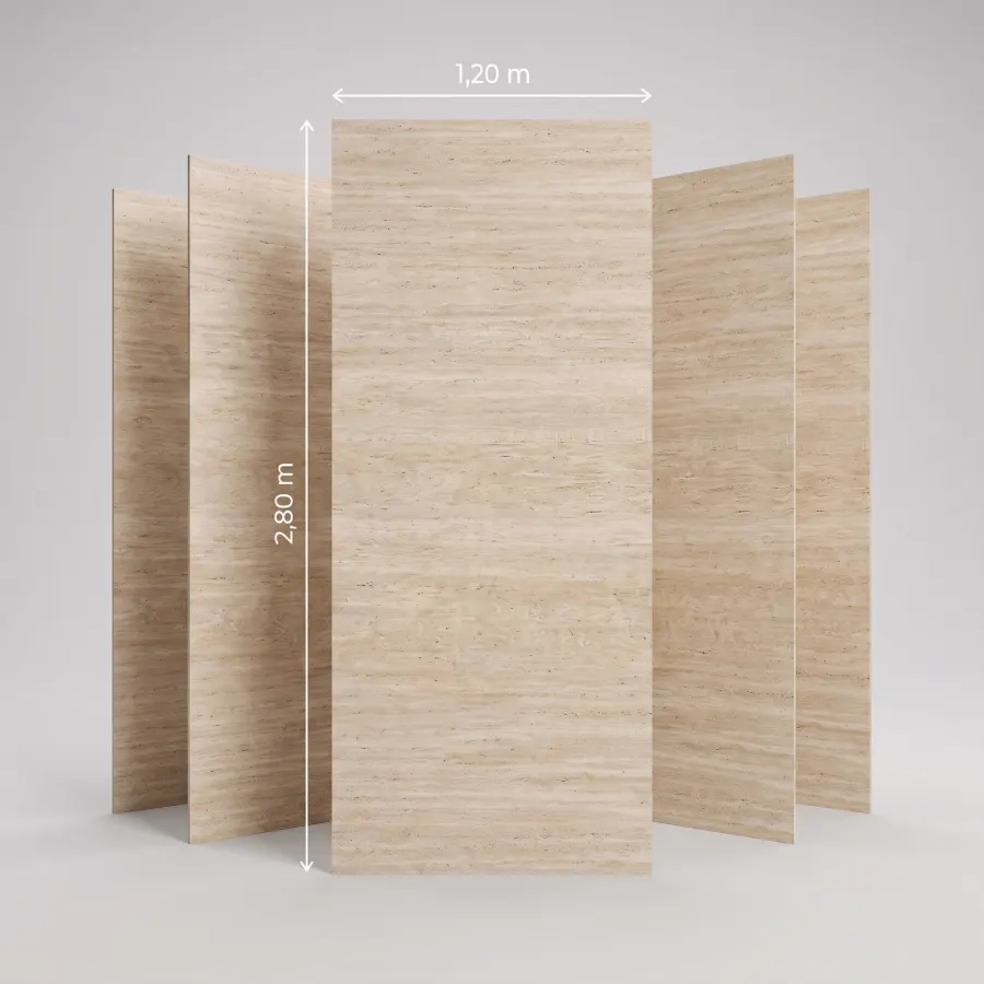Pierre flexible travertin beige grand format en gros — alternative au marbre