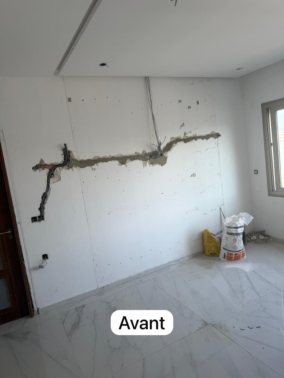 Mur avant habillage PVC